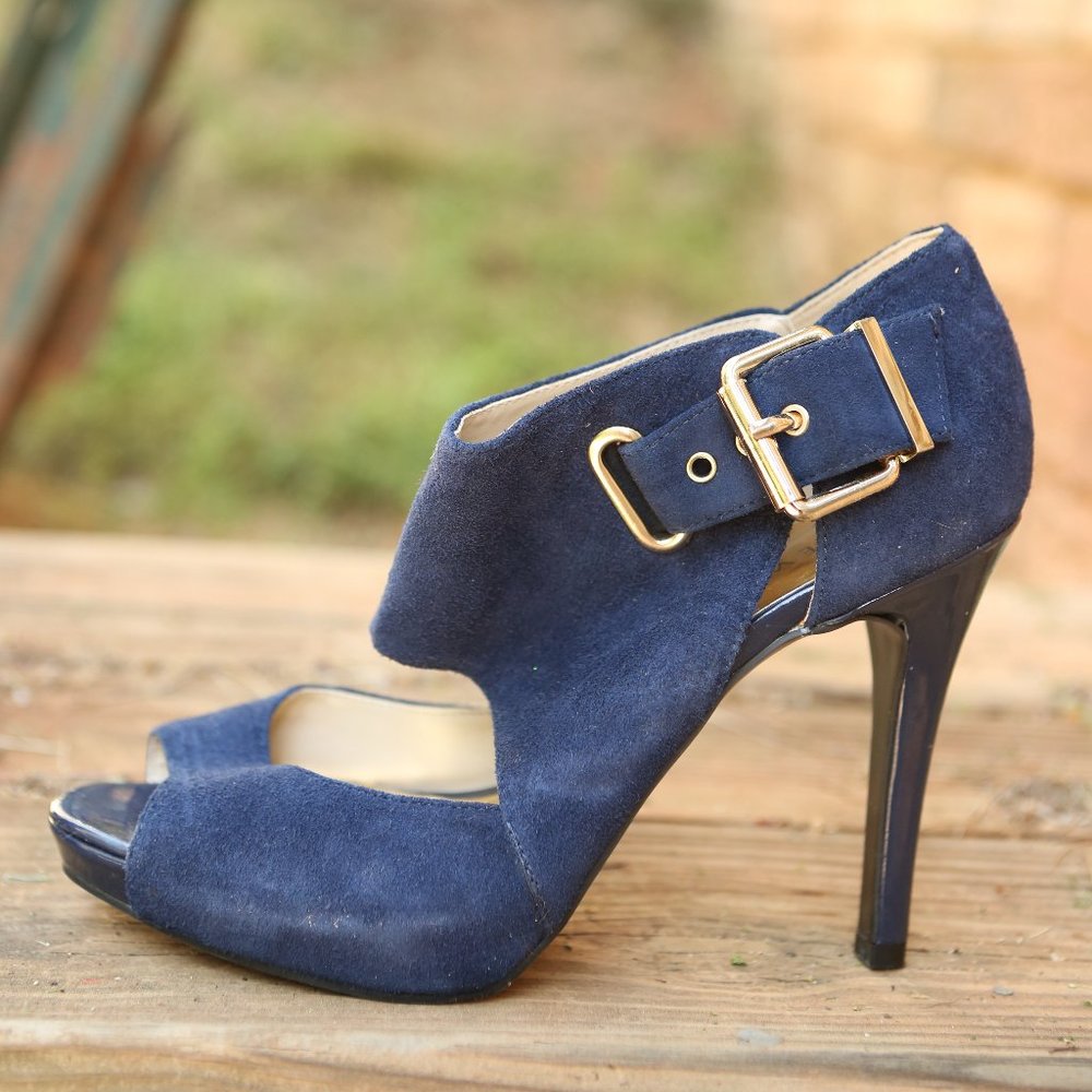 Nine West Navy Suede Heels